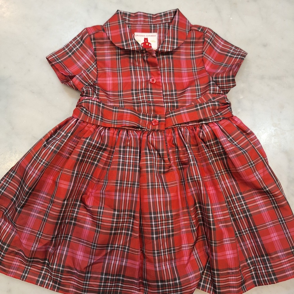 Baby Gap Plaid Dress Kids 6-12 Months Red Tartan Holiday Tulle Skirt Party Wear